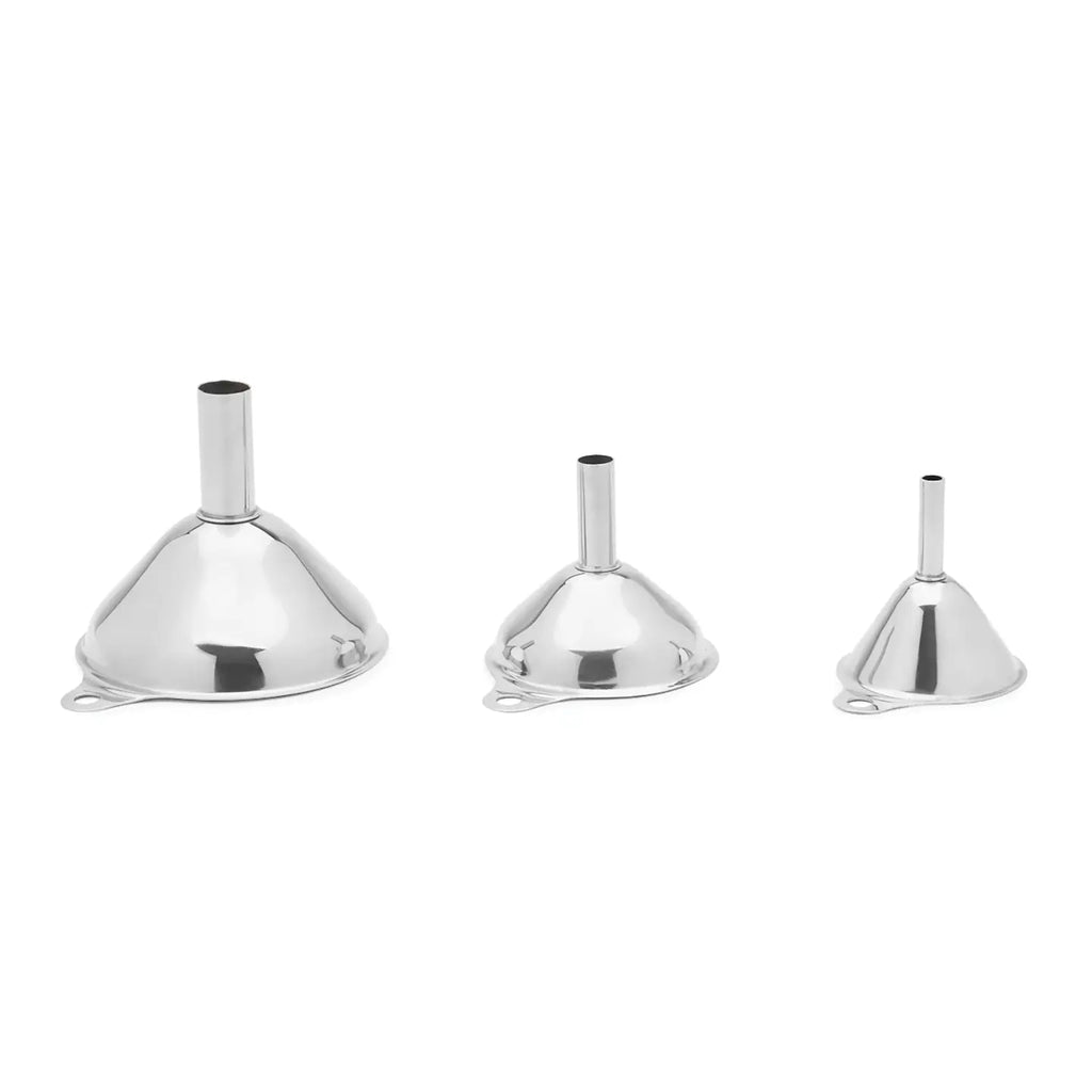 Stainless Steel Funnel, Set 3, 1.5", 2", and 2.75"