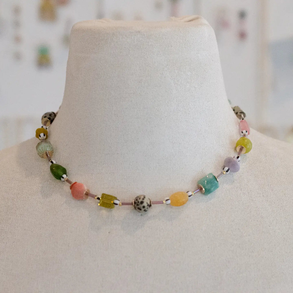 Muted Muticolor Beaded Necklace
