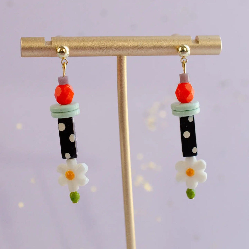 Black and White Polka Dot Earrings