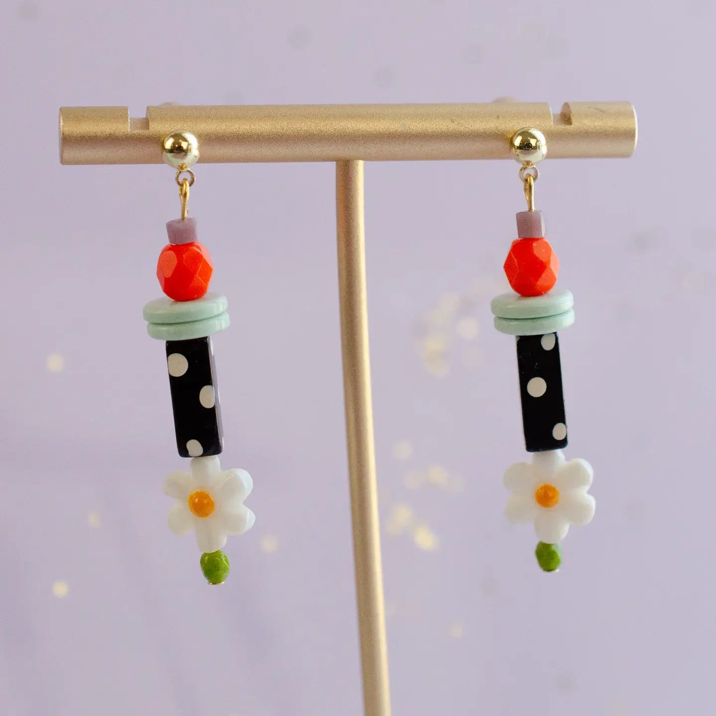 Black and White Polka Dot Earrings