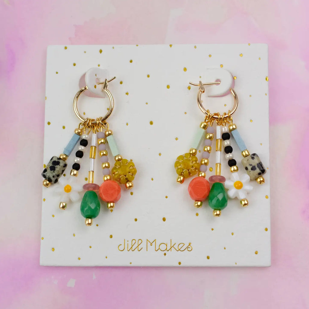 Colorful Beaded Charm Earrings