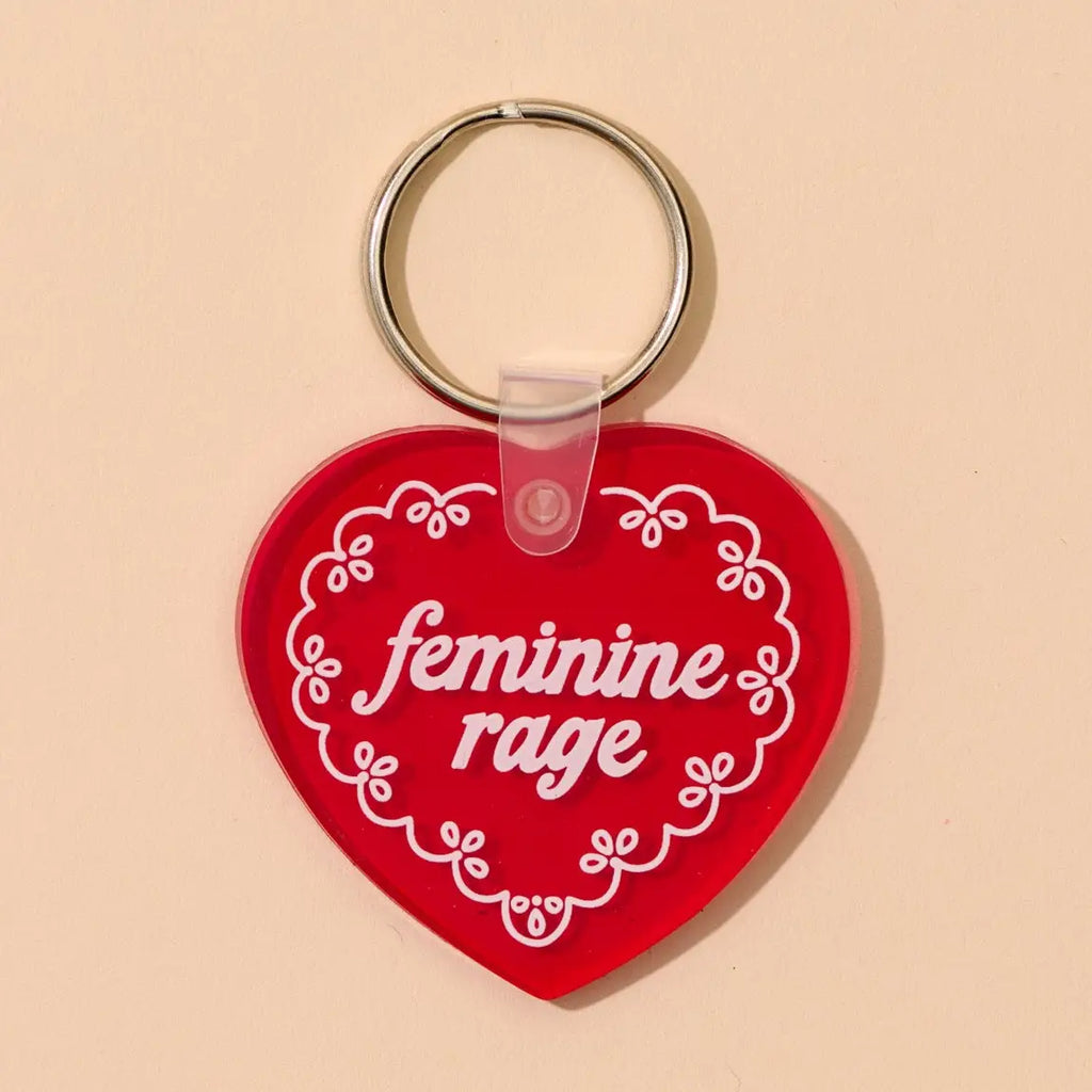 Pvc Keychain By Your Gal Kiwi—Feminine Rage (Doily Heart)