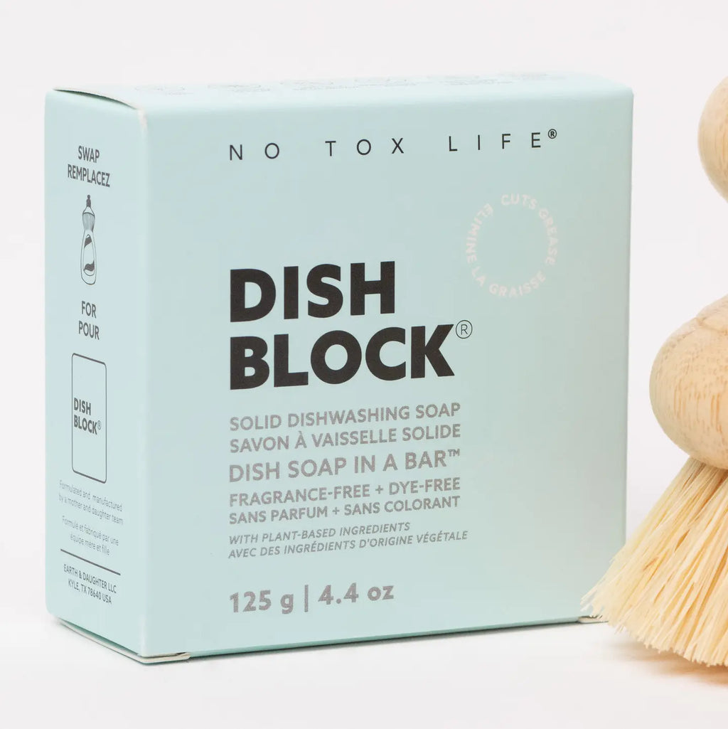 Dish Block® Solid Dish Soap 4.4oz | 125g Fragrance Free - No Tox Life