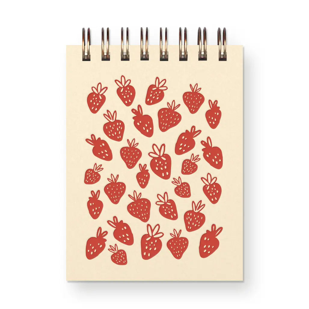 Strawberry Pattern Mini Jotter Notebook