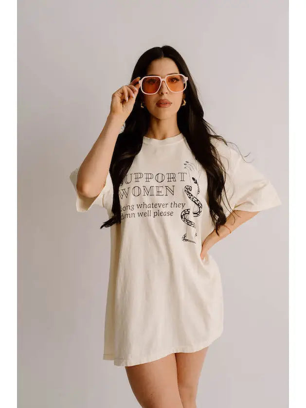 Support Women Feminist Grunge Comfort Colors Graphic Tee