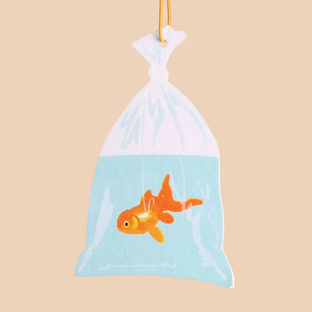 Air Freshener—Goldfish in Bag—Rain Scent (Circus, Fun Gift)