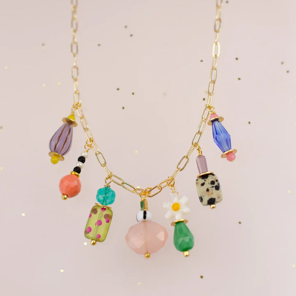 Dainty Colorful Charm Beaded Necklace