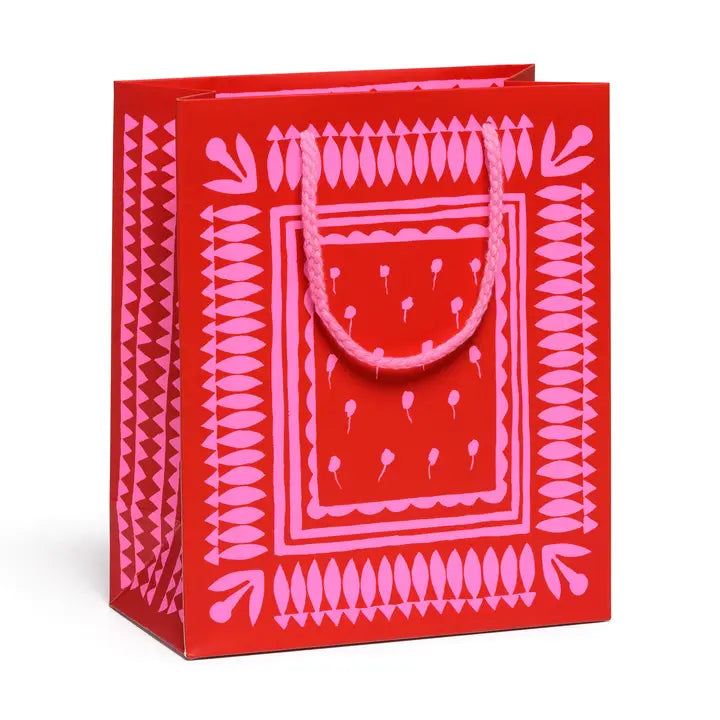 Geometric Neons Medium Gift Bag Pink and Red