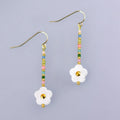 Dainty Shell Rainbow Flower Earrings