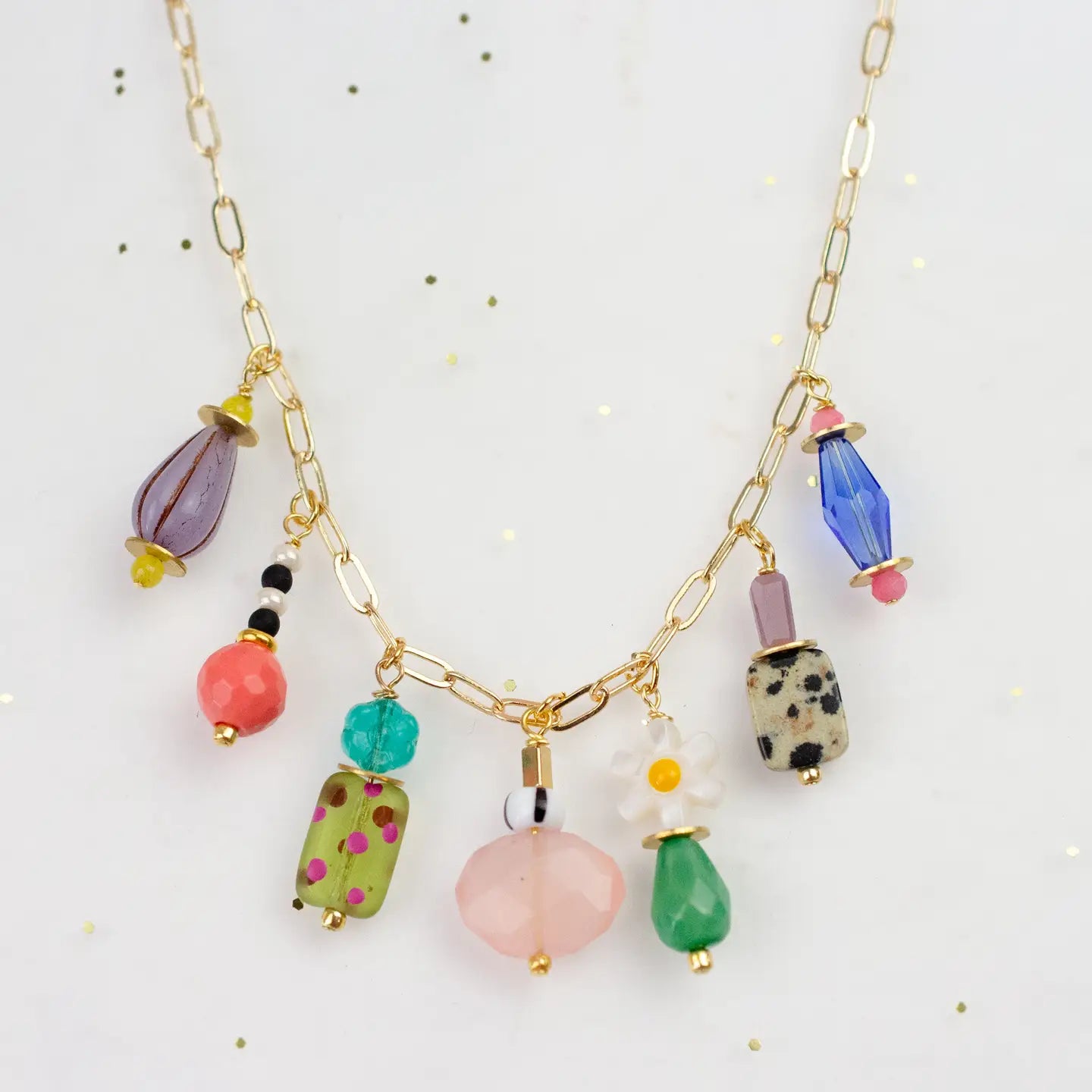 Dainty Colorful Charm Beaded Necklace