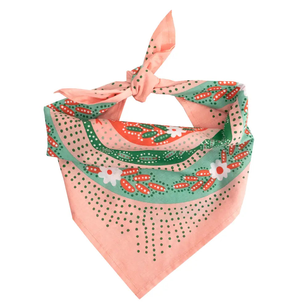 No. 069 Snakes Pink & Green Bandana