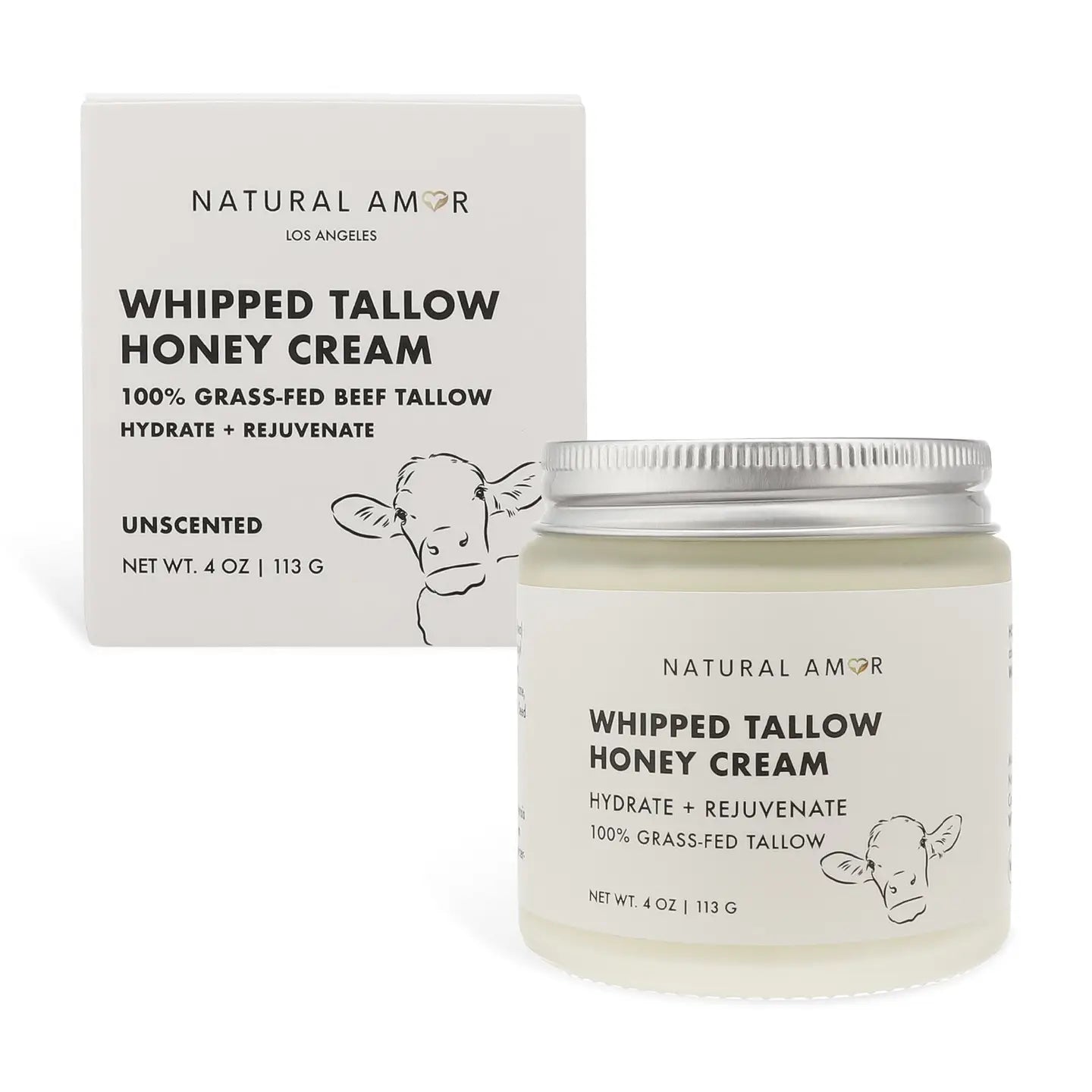 Grass Fed Tallow Honey Cream 4oz
